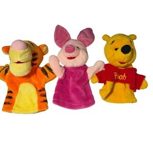 Disney Winnie the Pooh Hand Puppet Pooh Piglet Tigger Plush Kids 9" Mattel